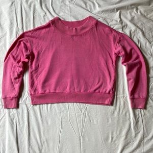 Aerie pink cropped crewneck sweatshirt
